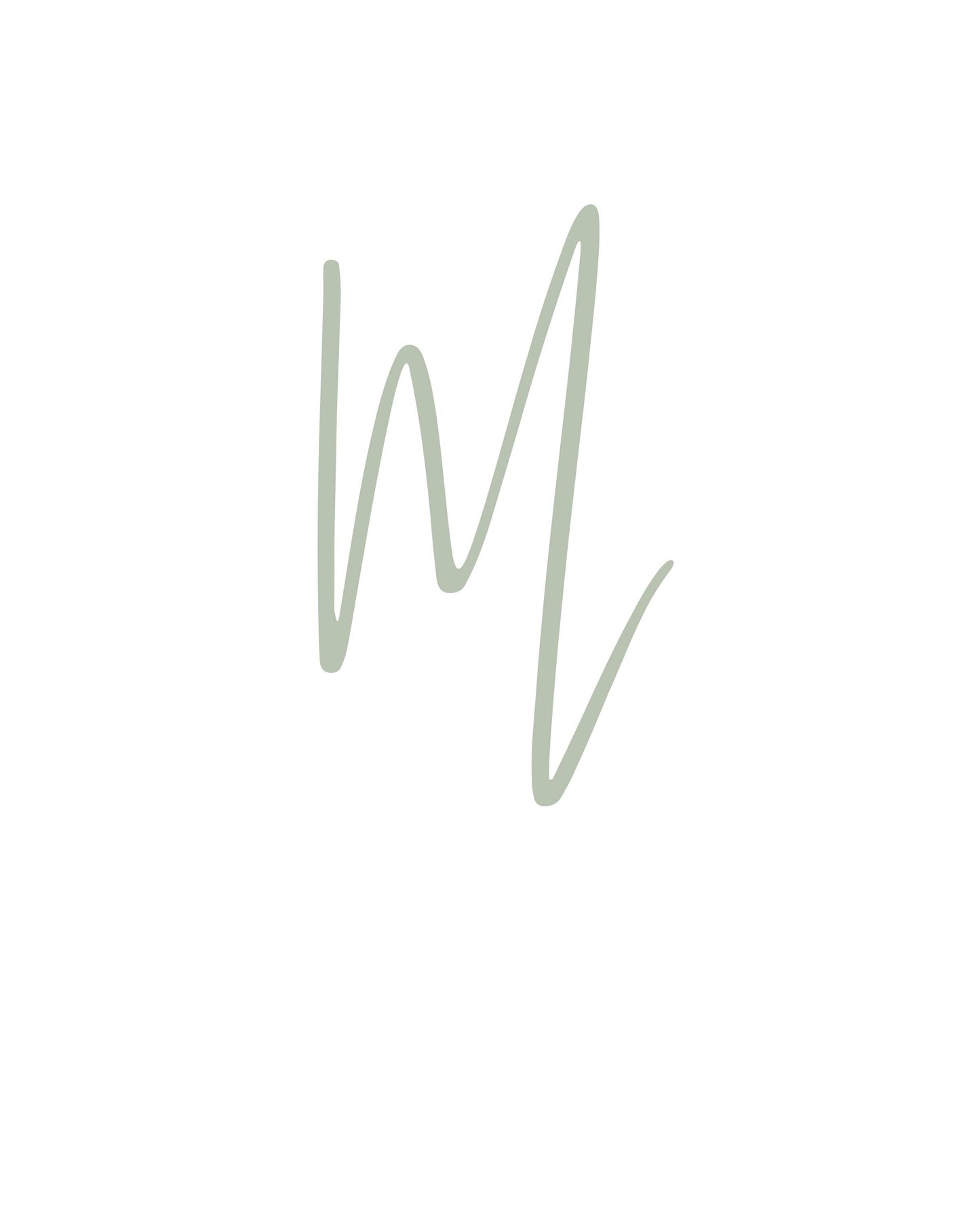 Letter M Wall Art Print | Sage Green Initial Poster | Nursery Letter Print | Minimalist Typography Printable | A4, A3, 8x10 download