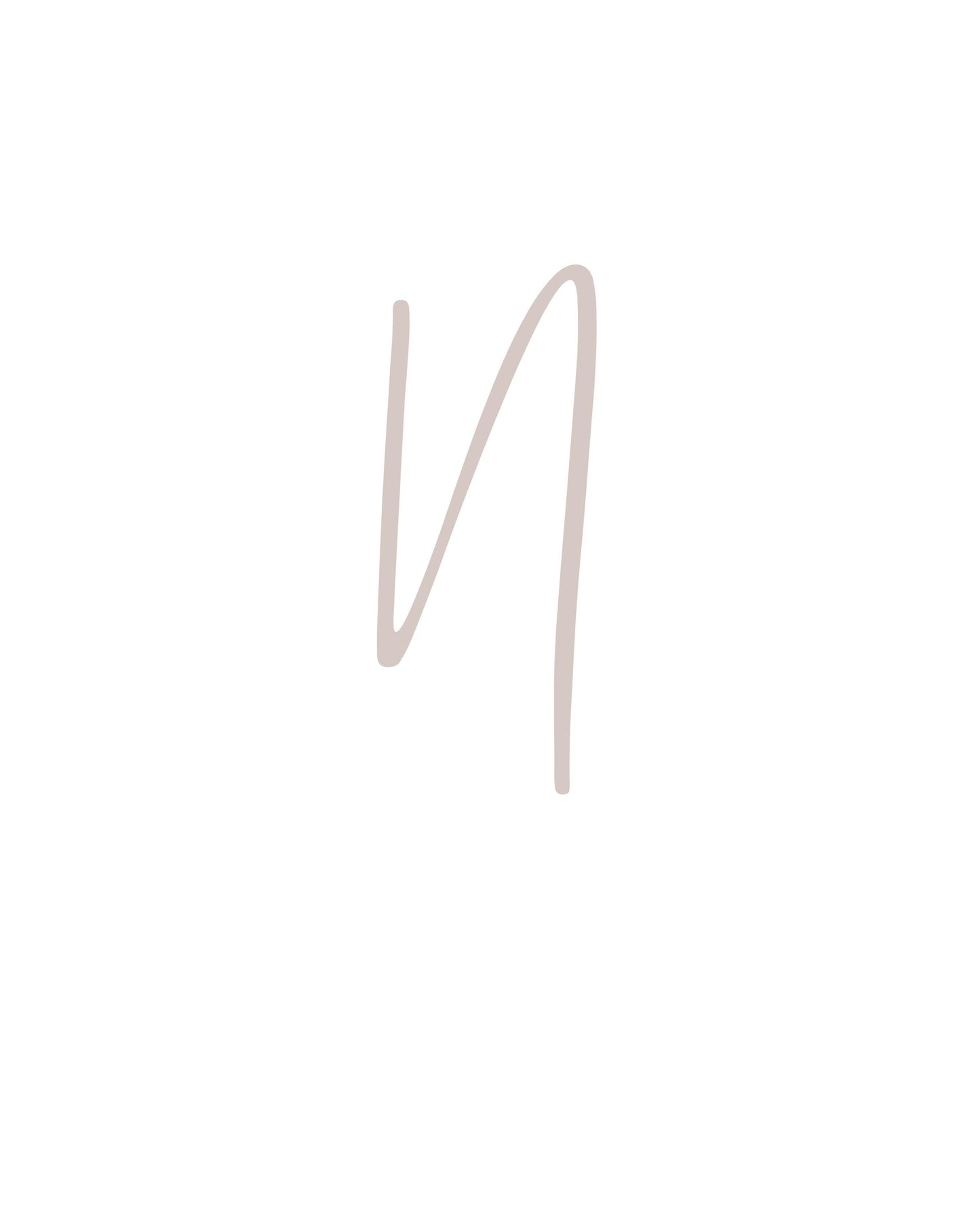 Letter N Wall Art Print | Taupe Initial Poster | Nursery Letter Print | Minimalist Typography Printable | A4, A3, 8x10 download