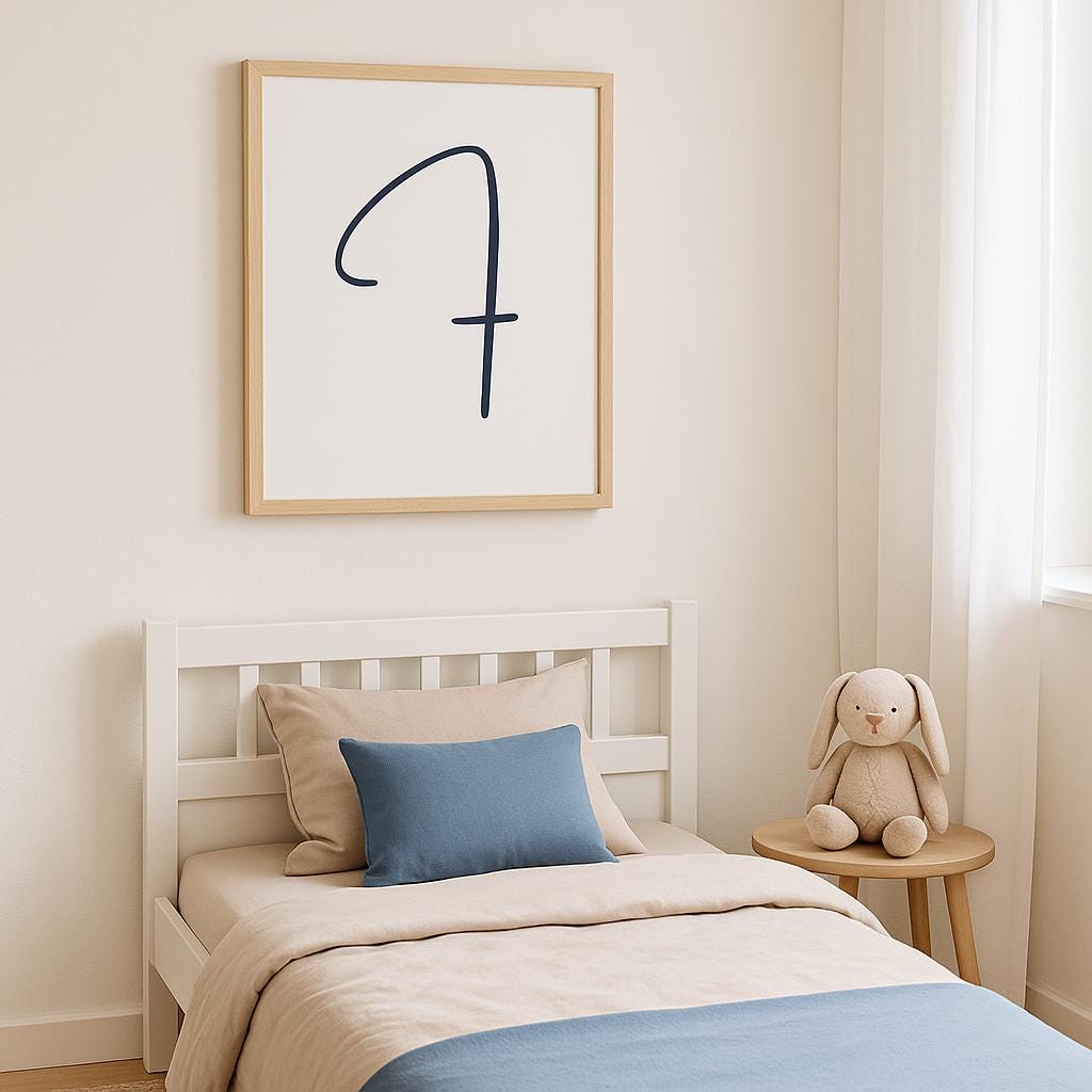 Pick Any 3 Alphabet Letters – Printable Wall Art Set in Navy Blue | A–Z Initial Prints | Digital Download for Nursery, Playroom or Kid Room