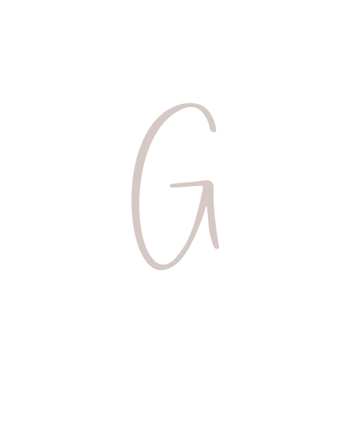 Letter G Wall Art Print | Soft Taupe Initial Poster | Nursery Letter Print | Minimalist Typography Printable | A4, A3, 8x10 download
