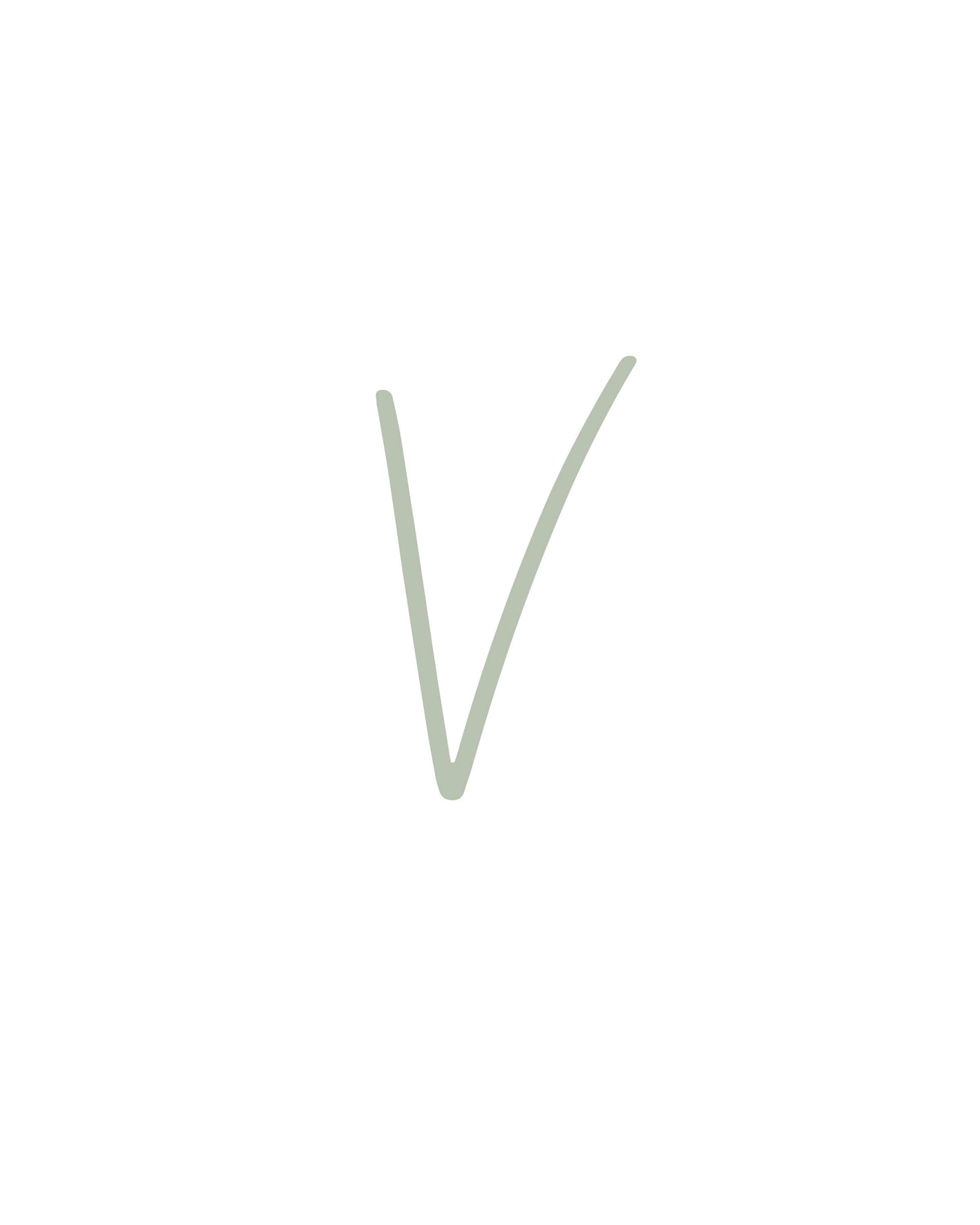 Letter V Wall Art Print | Sage Green Initial Poster | Nursery Letter Print | Minimalist Typography Printable | A4, A3, 8x10 download