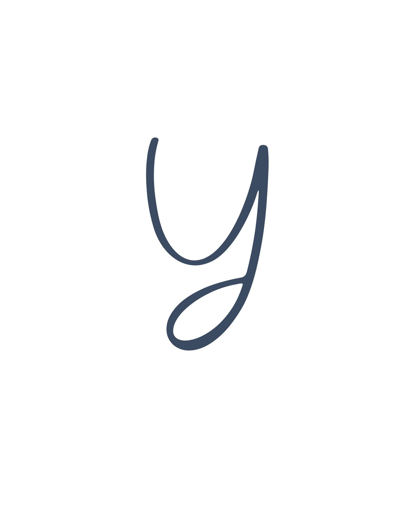 Letter Y Wall Art Print | Navy Blue Initial Poster | Nursery Letter Print | Minimalist Typography Printable | A4, A3, 8x10 download