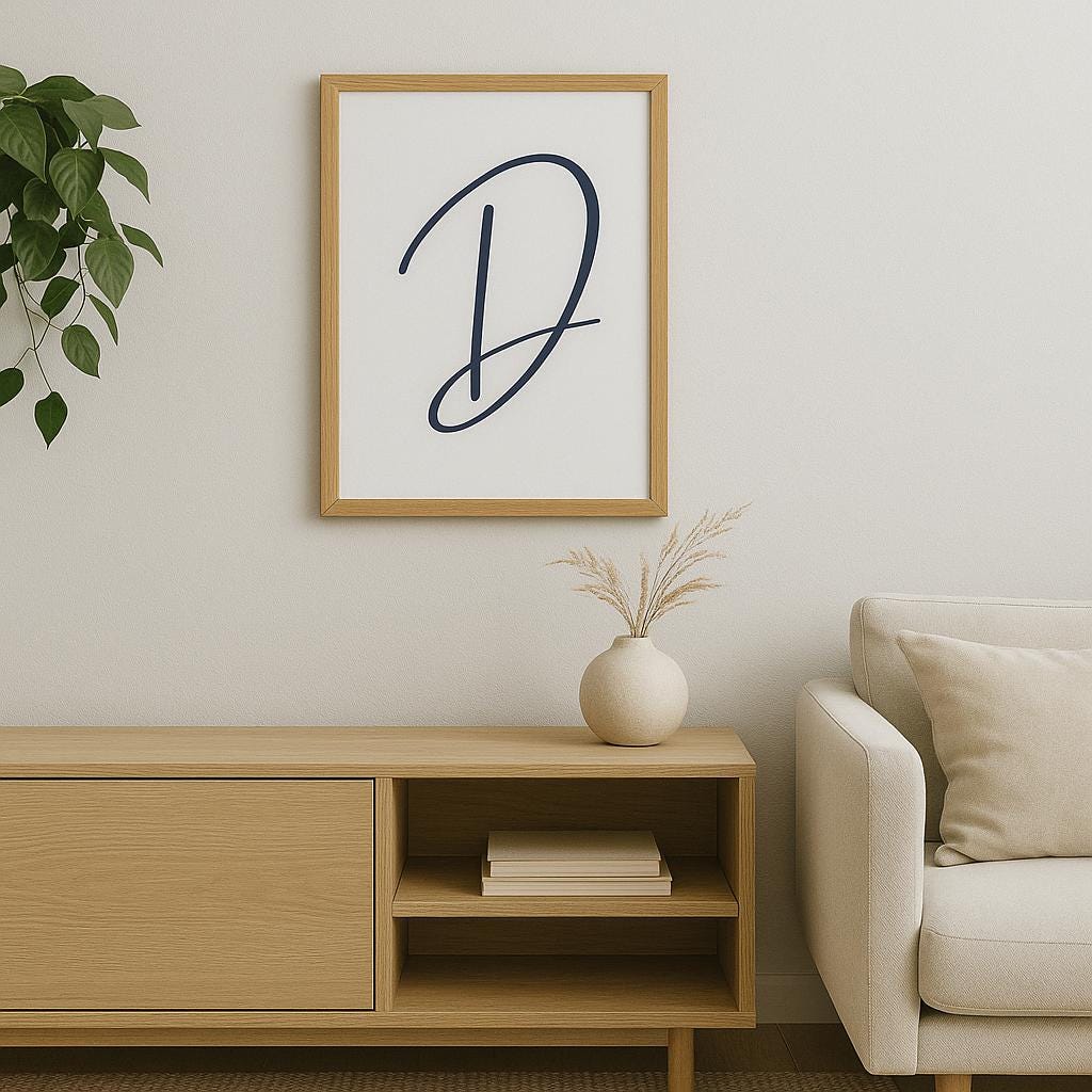 Pick Any 3 Alphabet Letters – Printable Wall Art Set in Navy Blue | A–Z Initial Prints | Digital Download for Nursery, Playroom or Kid Room
