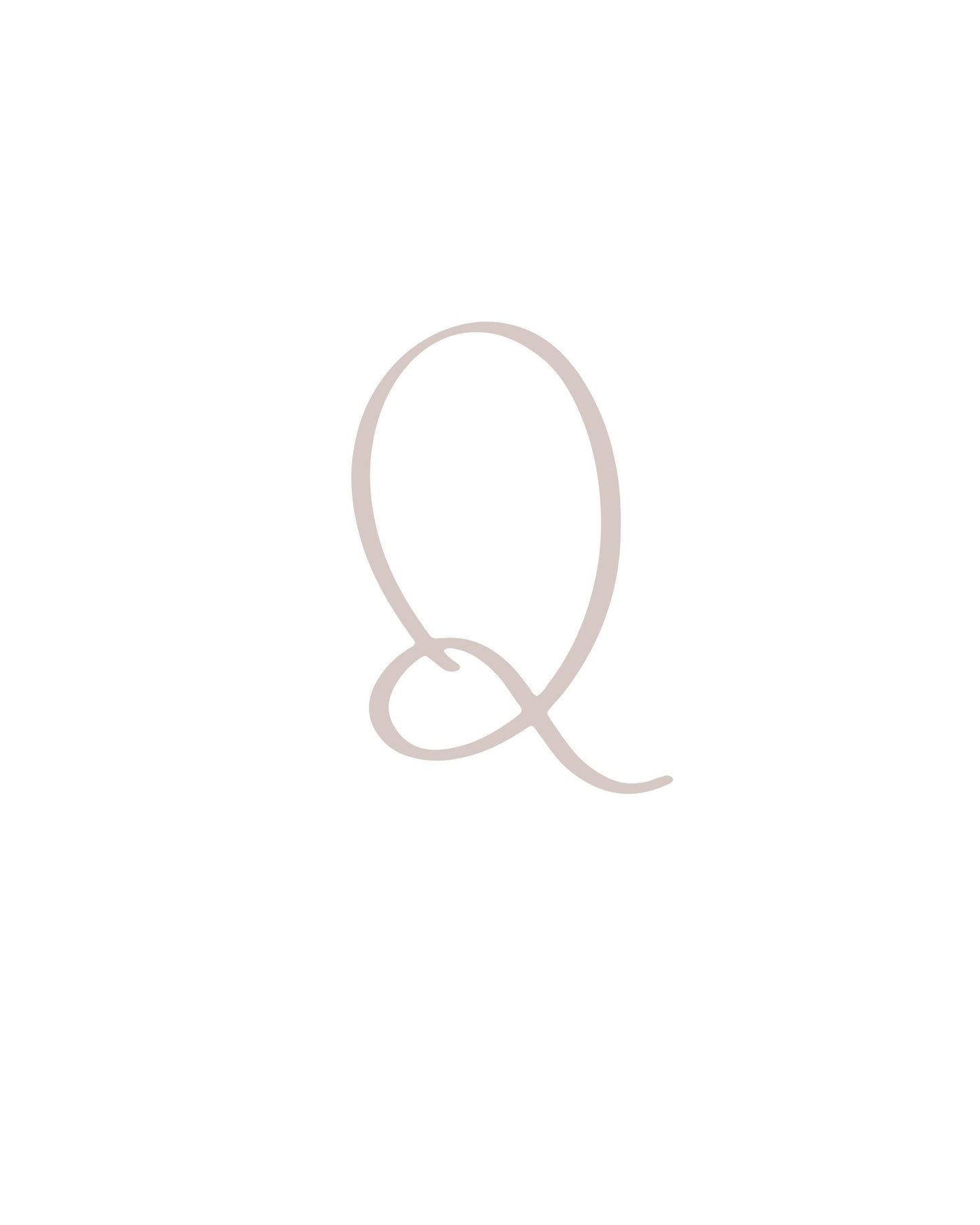 Letter Q Wall Art Print | Taupe Initial Poster | Nursery Letter Print | Minimalist Typography Printable | A4, A3, 8x10 download