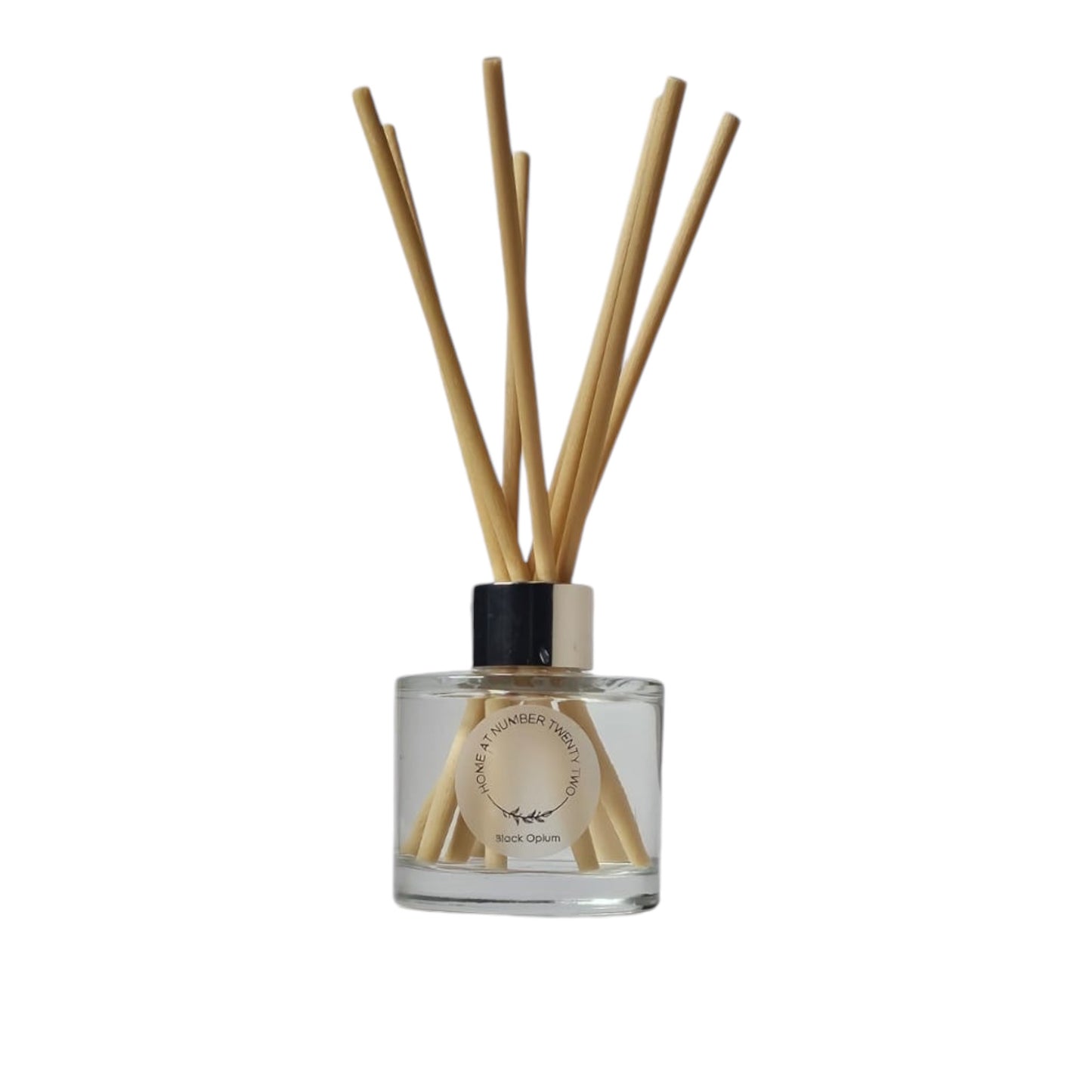 Black Opium Reed Diffuser by Home at Number Twenty Two – a luxurious and captivating home fragrance with rich coffee, vanilla, and, floral notes, elegantly presented with natural reeds.