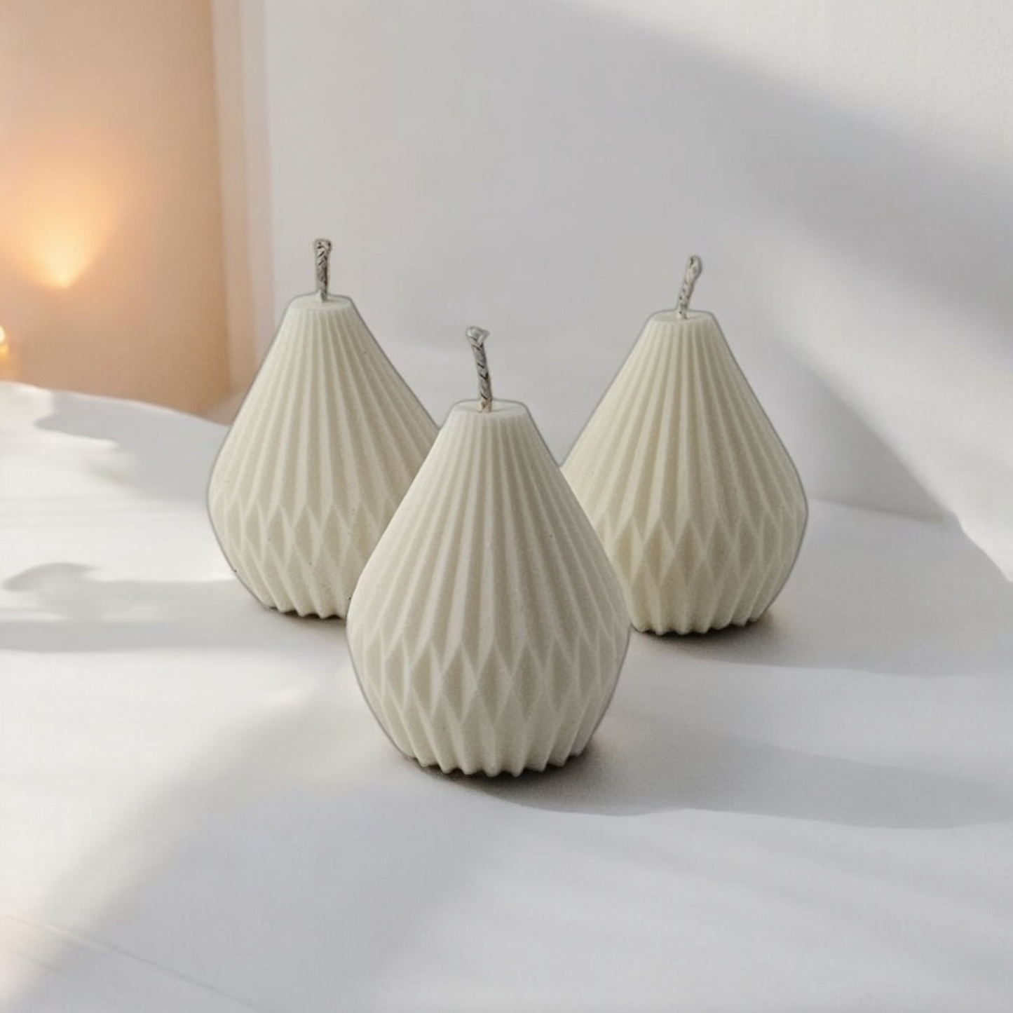 Pear Pillar Candle by Home at Number Twenty Two – a beautifully crafted candle with a unique pear shape, adding a warm and decorative touch to any space.