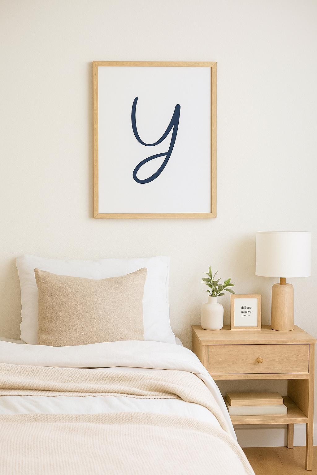 Letter Y Wall Art Print | Navy Blue Initial Poster | Nursery Letter Print | Minimalist Typography Printable | A4, A3, 8x10 download