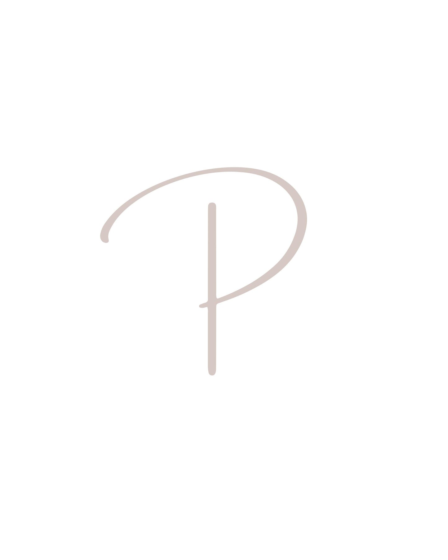 Letter P Wall Art Print | Taupe Initial Poster | Nursery Letter Print | Minimalist Typography Printable | A4, A3, 8x10 download