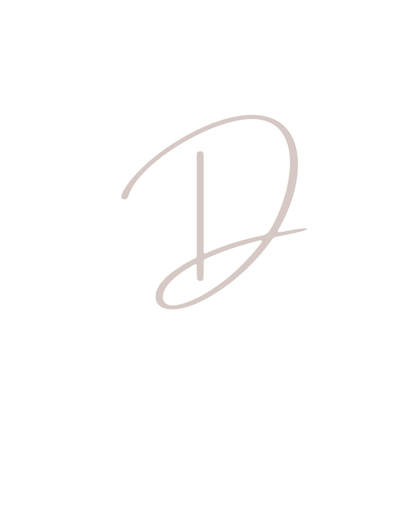 Letter D Wall Art Print | Soft Taupe Initial Poster | Nursery Letter Print | Minimalist Typography Printable | A4, A3, 8x10 download