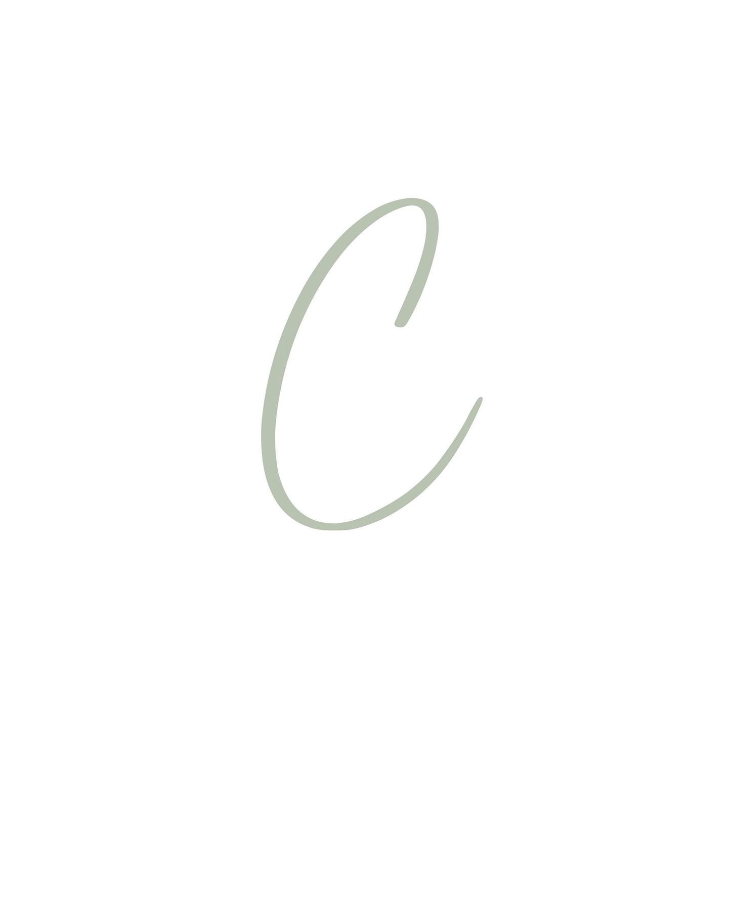 Letter C Wall Art Print | Sage Green Initial Poster | Nursery Letter Print | Minimalist Typography Printable | A4, A3, 8x10 download