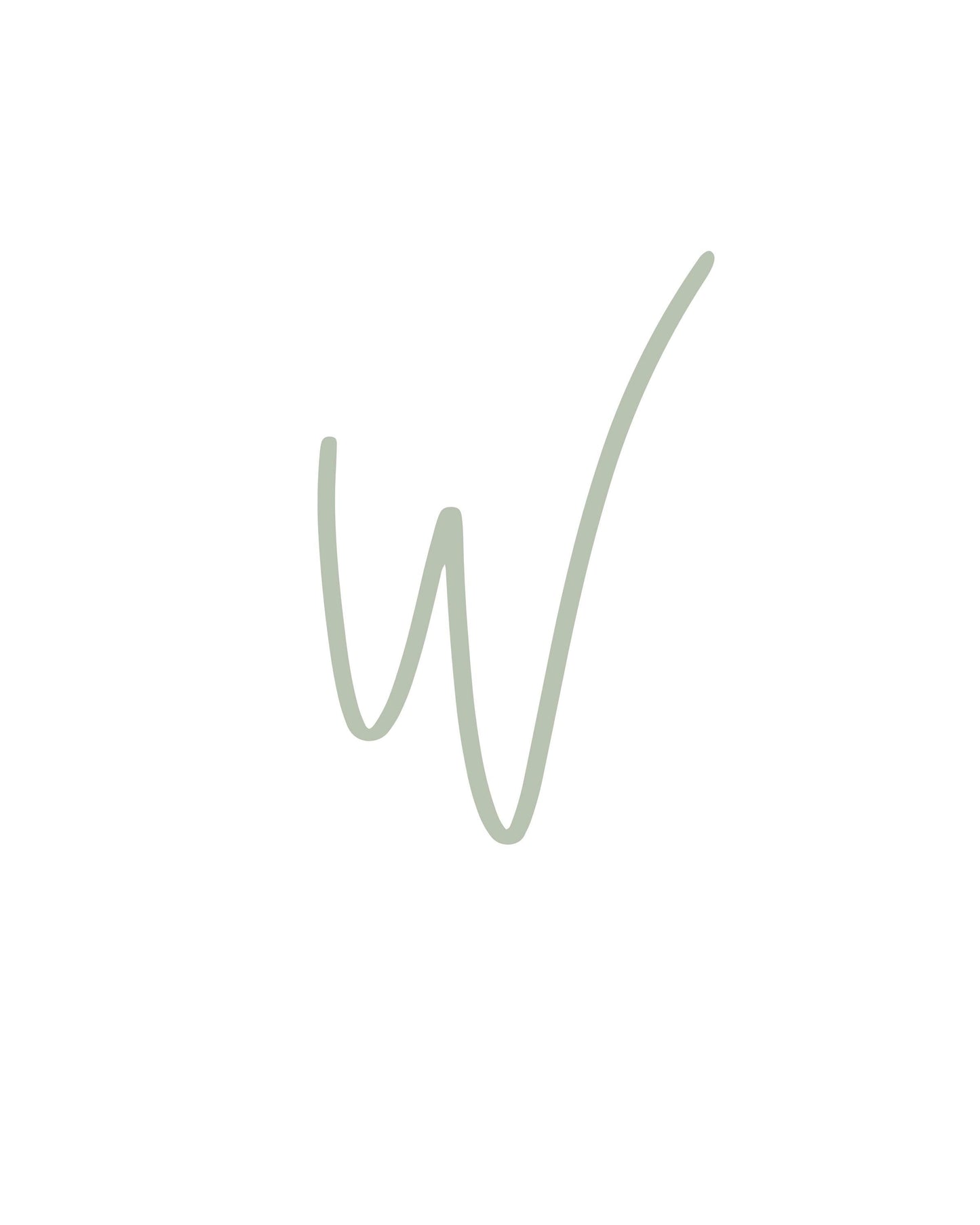 Letter W Wall Art Print | Sage Green Initial Poster | Nursery Letter Print | Minimalist Typography Printable | A4, A3, 8x10 download