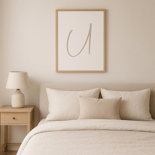 Letter U Wall Art Print | Taupe Initial Poster | Nursery Letter Print | Minimalist Typography Printable | A4, A3, 8x10 download