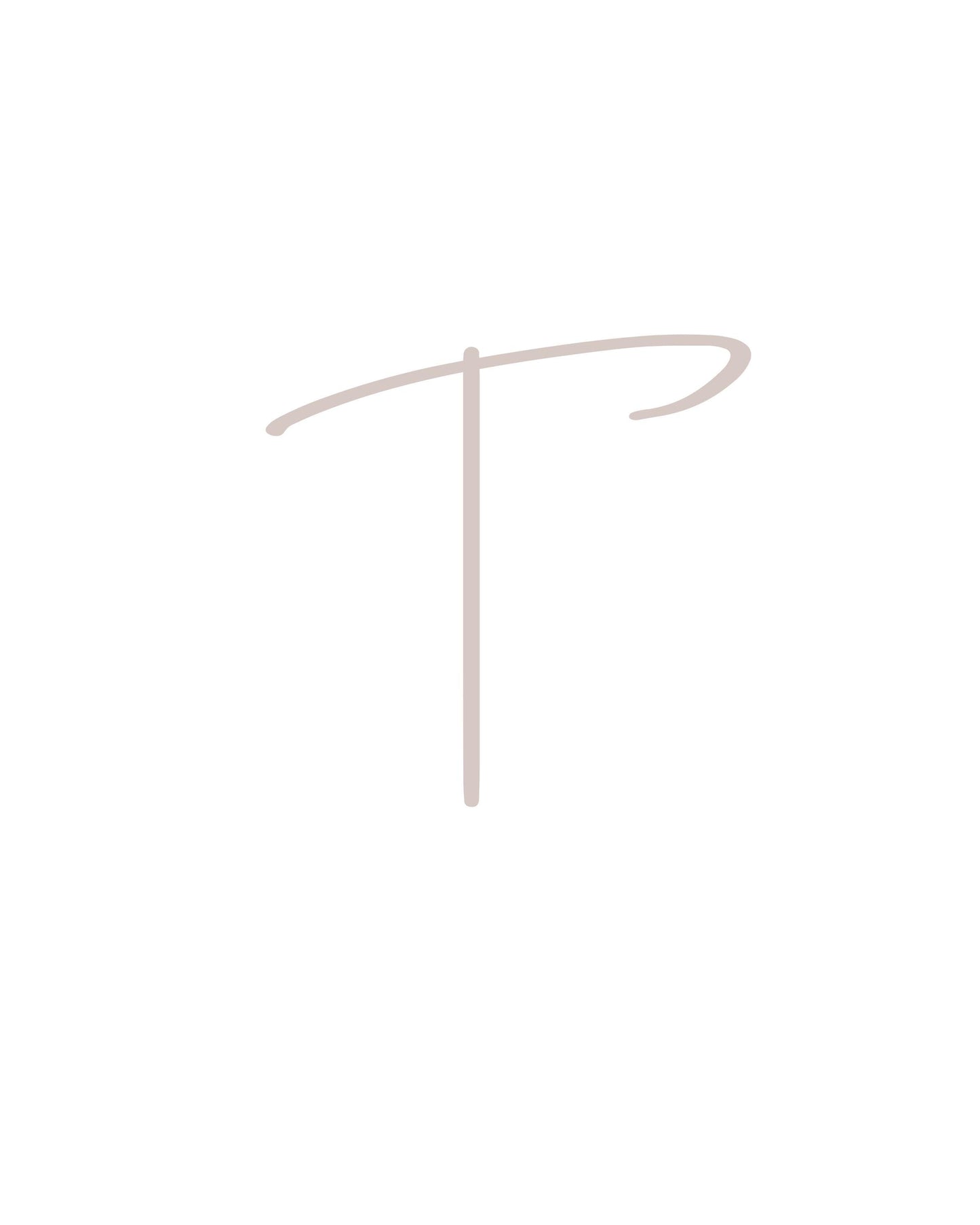 Letter T Wall Art Print | Taupe Initial Poster | Nursery Letter Print | Minimalist Typography Printable | A4, A3, 8x10 download