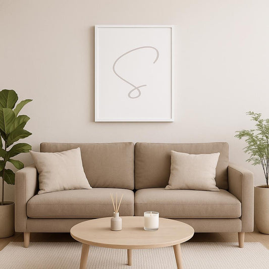 Letter S Wall Art Print | Grey Initial Poster | Nursery Letter Print | Minimalist Typography Printable | A4, A3, 8x10 download