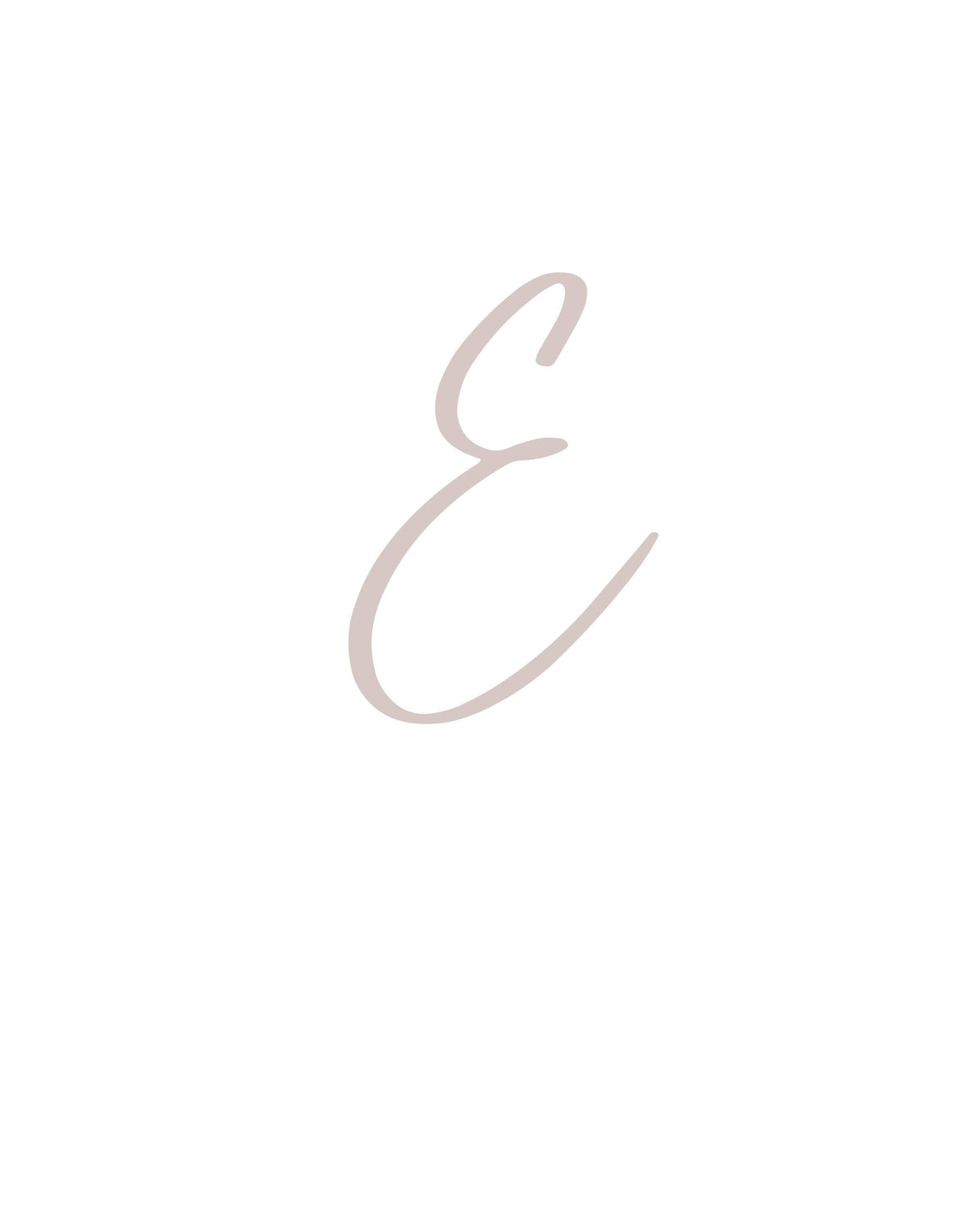 Letter E Wall Art Print | Soft Taupe Initial Poster | Nursery Letter Print | Minimalist Typography Printable | A4, A3, 8x10 download