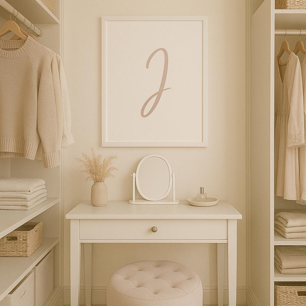 Letter I Wall Art Print | Soft Taupe Initial Poster | Nursery Letter Print | Minimalist Typography Printable | A4, A3, 8x10 download