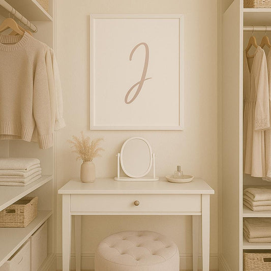 Letter I Wall Art Print | Soft Taupe Initial Poster | Nursery Letter Print | Minimalist Typography Printable | A4, A3, 8x10 download