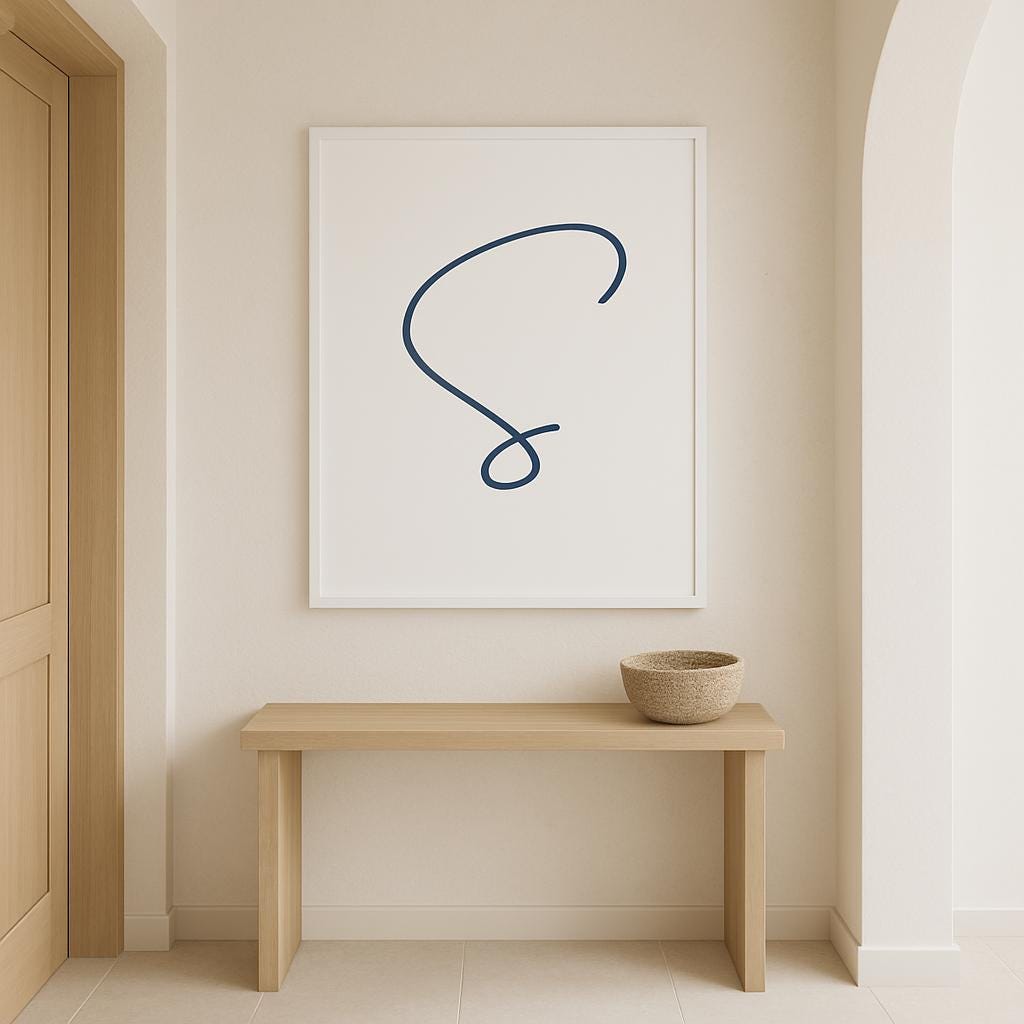 Letter S Wall Art Print | Navy Blue Initial Poster | Nursery Letter Print | Minimalist Typography Printable | A4, A3, 8x10 download