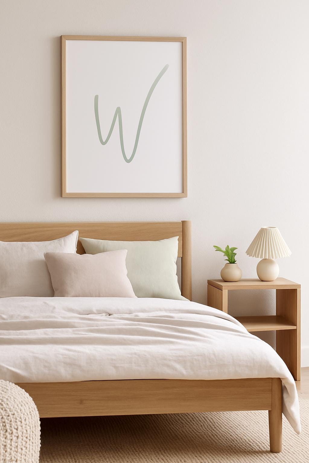 Letter W Wall Art Print | Sage Green Initial Poster | Nursery Letter Print | Minimalist Typography Printable | A4, A3, 8x10 download