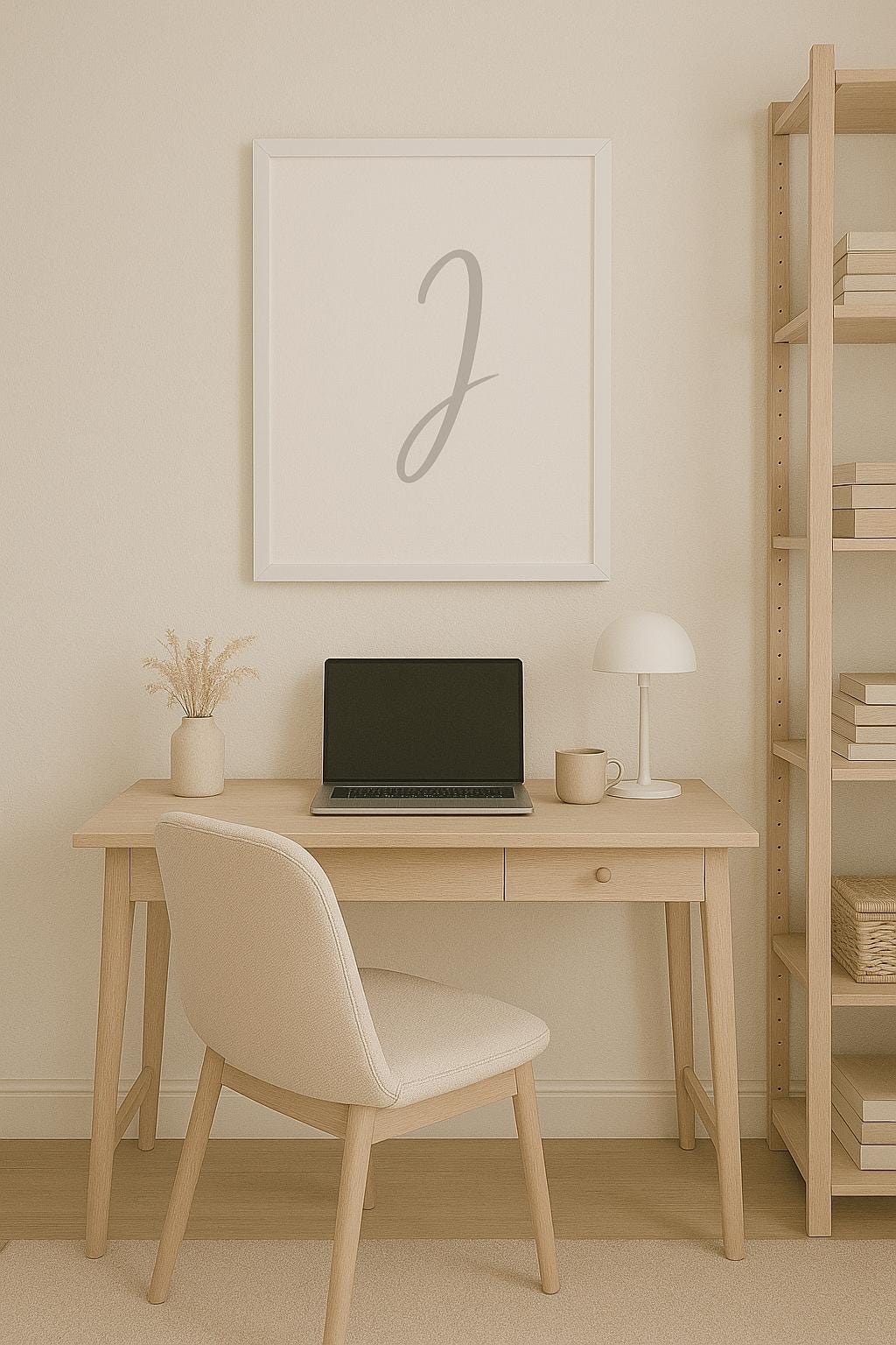 Letter I Wall Art Print | Grey Initial Poster | Nursery Letter Print | Minimalist Typography Printable | A4, A3, 8x10 download