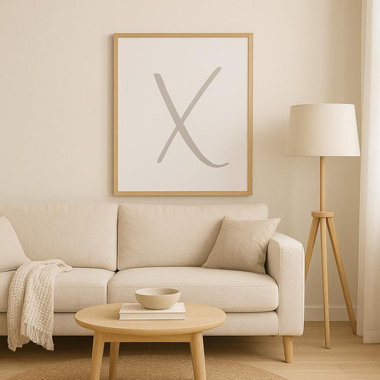 Letter X Wall Art Print | Grey Initial Poster | Nursery Letter Print | Minimalist Typography Printable | A4, A3, 8x10 download