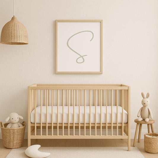 Letter S Printable Wall Art – Neutral Taupe, Sage Green, Navy & Grey | Digital Alphabet Print for Nursery, Playroom or Home Decor - 3 Sizes