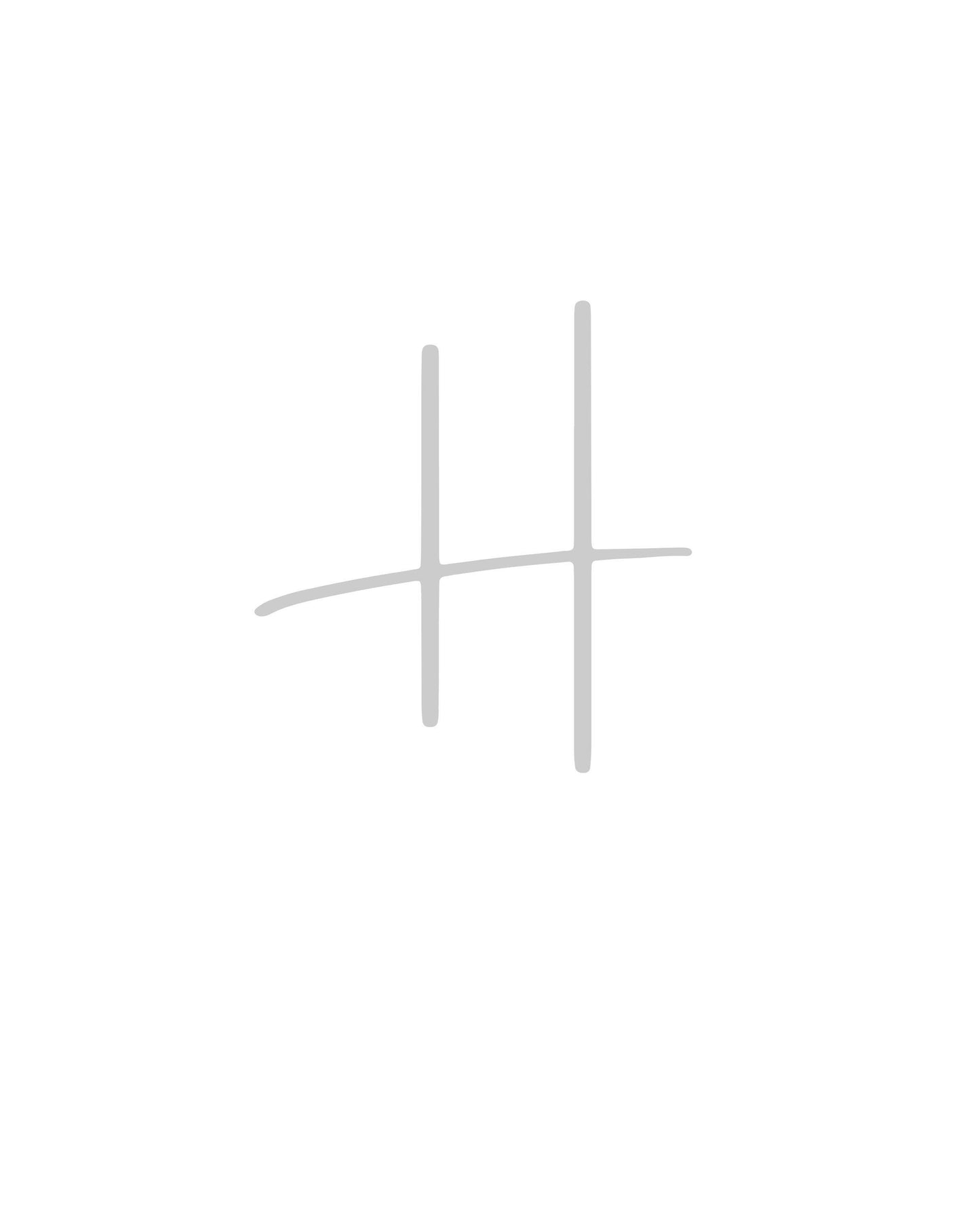 Letter H Wall Art Print | Grey Initial Poster | Nursery Letter Print | Minimalist Typography Printable | A4, A3, 8x10 download