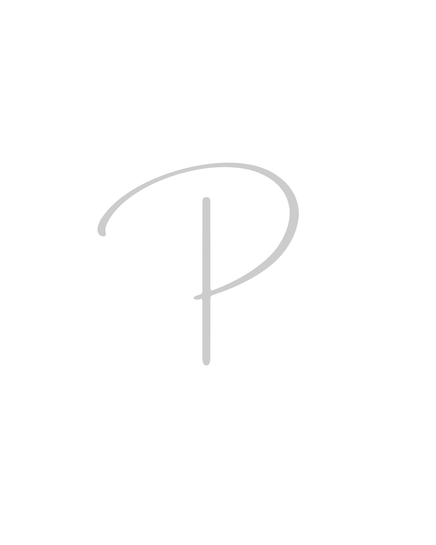 Letter P Wall Art Print | Grey Initial Poster | Nursery Letter Print | Minimalist Typography Printable | A4, A3, 8x10 download
