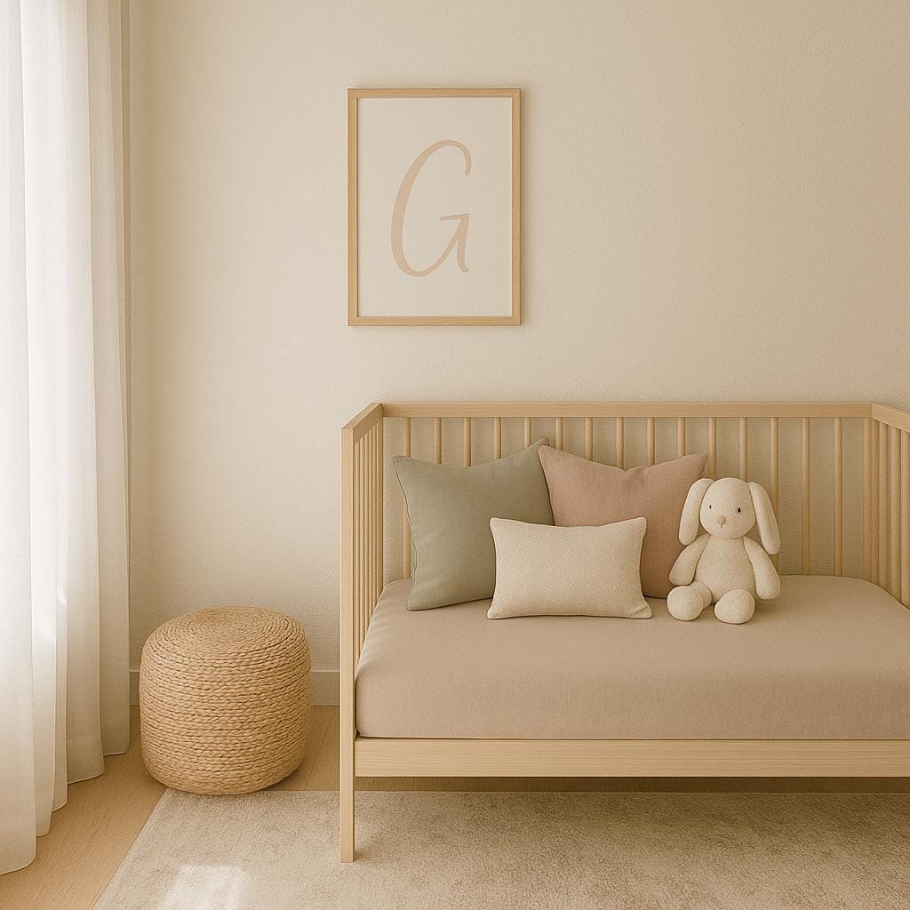 Letter G Wall Art Print | Soft Taupe Initial Poster | Nursery Letter Print | Minimalist Typography Printable | A4, A3, 8x10 download