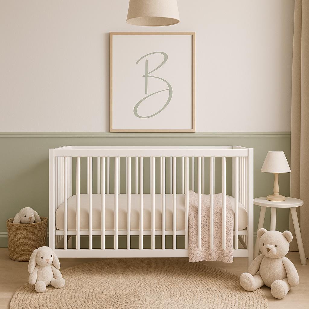Pick Any 3 Alphabet Letters – Printable Wall Art Set in Sage Green | A–Z Initial Prints | Digital Download for Nursery, Playroom or Kid Room