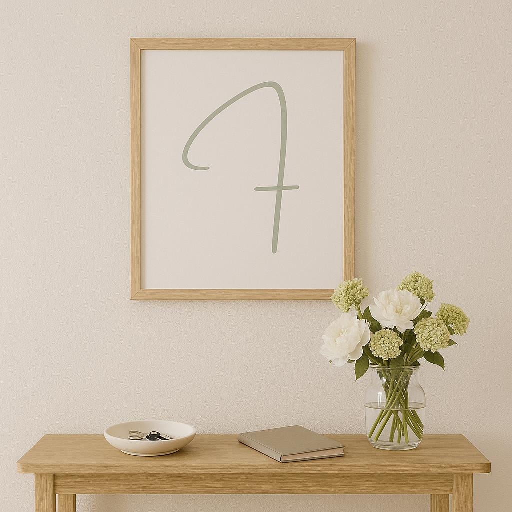 Pick Any 3 Alphabet Letters – Printable Wall Art Set in Sage Green | A–Z Initial Prints | Digital Download for Nursery, Playroom or Kid Room