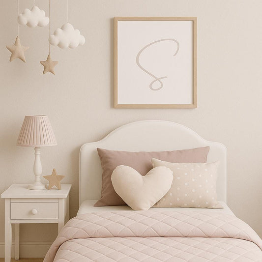 Letter S Wall Art Print | Taupe Initial Poster | Nursery Letter Print | Minimalist Typography Printable | A4, A3, 8x10 download