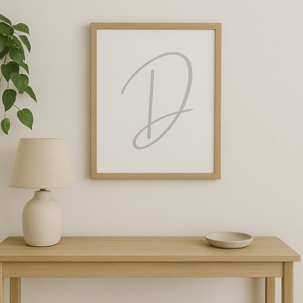 Pick Any 3 Alphabet Letters – Printable Wall Art Set in Grey | A–Z Initial Prints | Digital Download for Nursery, Playroom or Kid Room