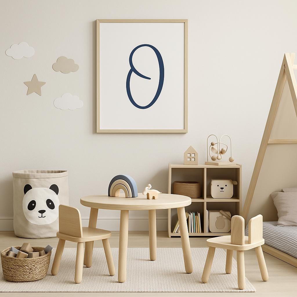 Letter O Printable Wall Art – Neutral Taupe, Sage Green, Navy & Grey | Digital Alphabet Print for Nursery, Playroom or Home Decor - 3 Sizes