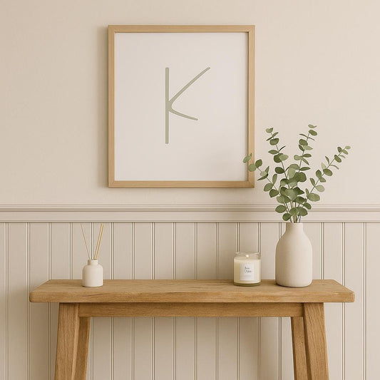 Letter K Wall Art Print | Sage Green Initial Poster | Nursery Letter Print | Minimalist Typography Printable | A4, A3, 8x10 download