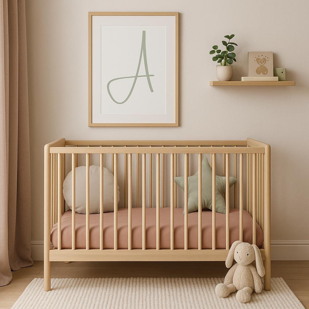 Pick Any 3 Alphabet Letters – Printable Wall Art Set in Sage Green | A–Z Initial Prints | Digital Download for Nursery, Playroom or Kid Room