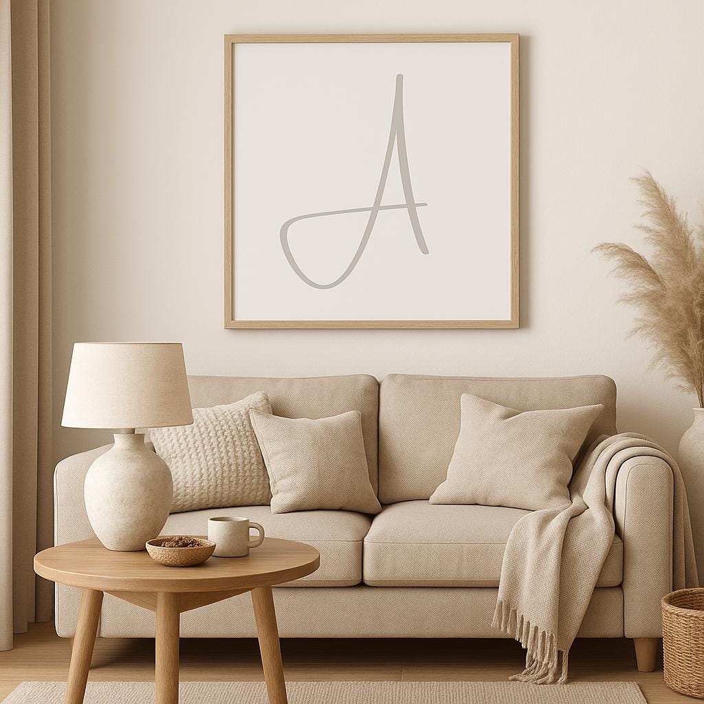 Pick Any 3 Alphabet Letters – Printable Wall Art Set in Grey | A–Z Initial Prints | Digital Download for Nursery, Playroom or Kid Room