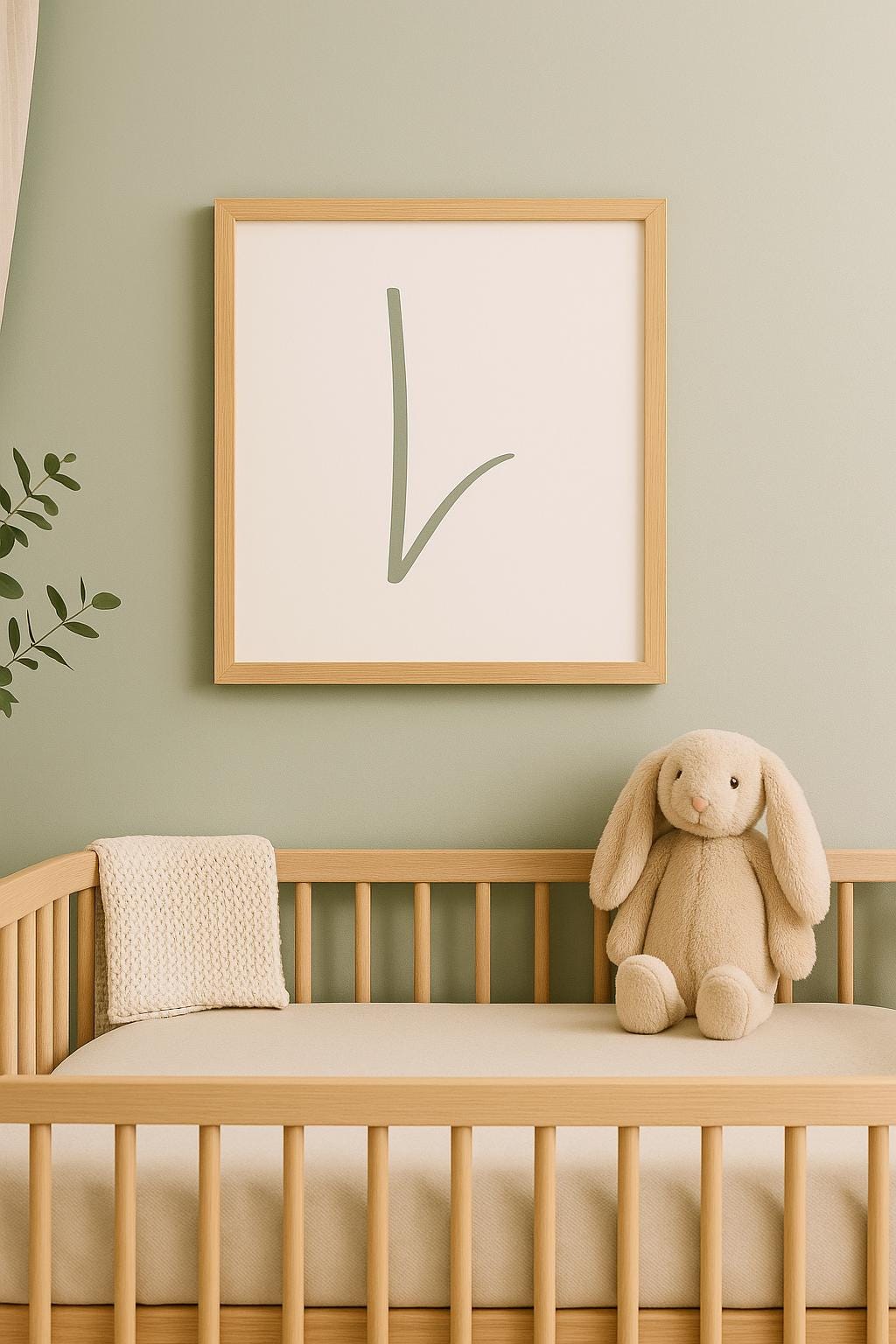 Letter L Wall Art Print | Sage Green Initial Poster | Nursery Letter Print | Minimalist Typography Printable | A4, A3, 8x10 download