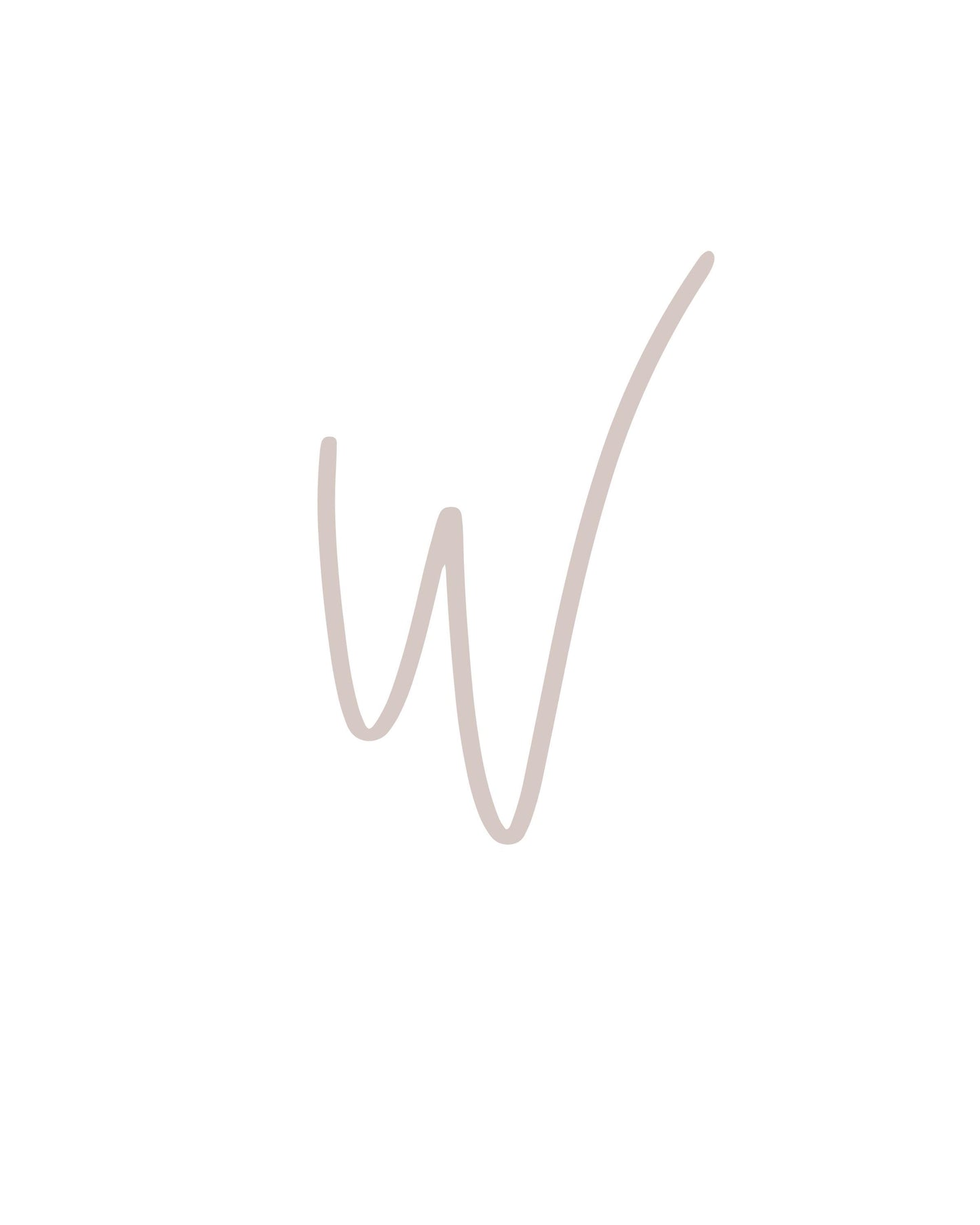 Letter W Wall Art Print | Taupe Initial Poster | Nursery Letter Print | Minimalist Typography Printable | A4, A3, 8x10 download