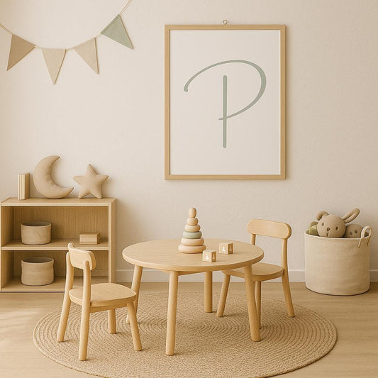 Letter P Wall Art Print | Sage Green Initial Poster | Nursery Letter Print | Minimalist Typography Printable | A4, A3, 8x10 download