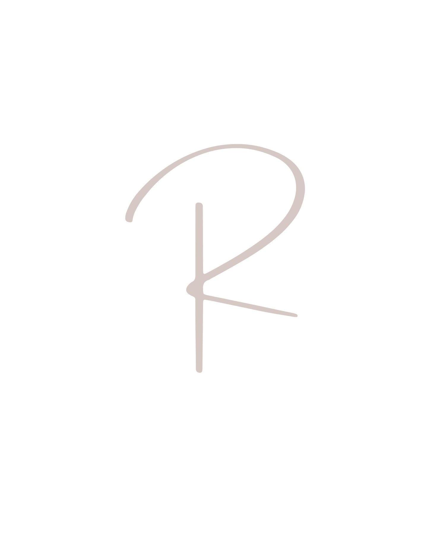 Letter R Wall Art Print | Taupe Initial Poster | Nursery Letter Print | Minimalist Typography Printable | A4, A3, 8x10 download