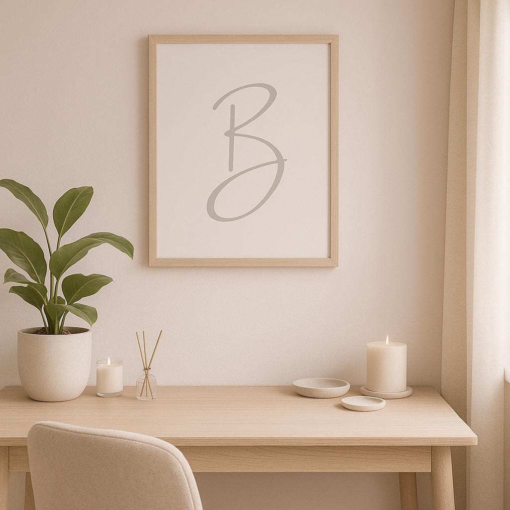 Letter B Wall Art Print | Grey Initial Poster | Nursery Letter Print | Minimalist Typography Printable | A4, A3, 8x10 download