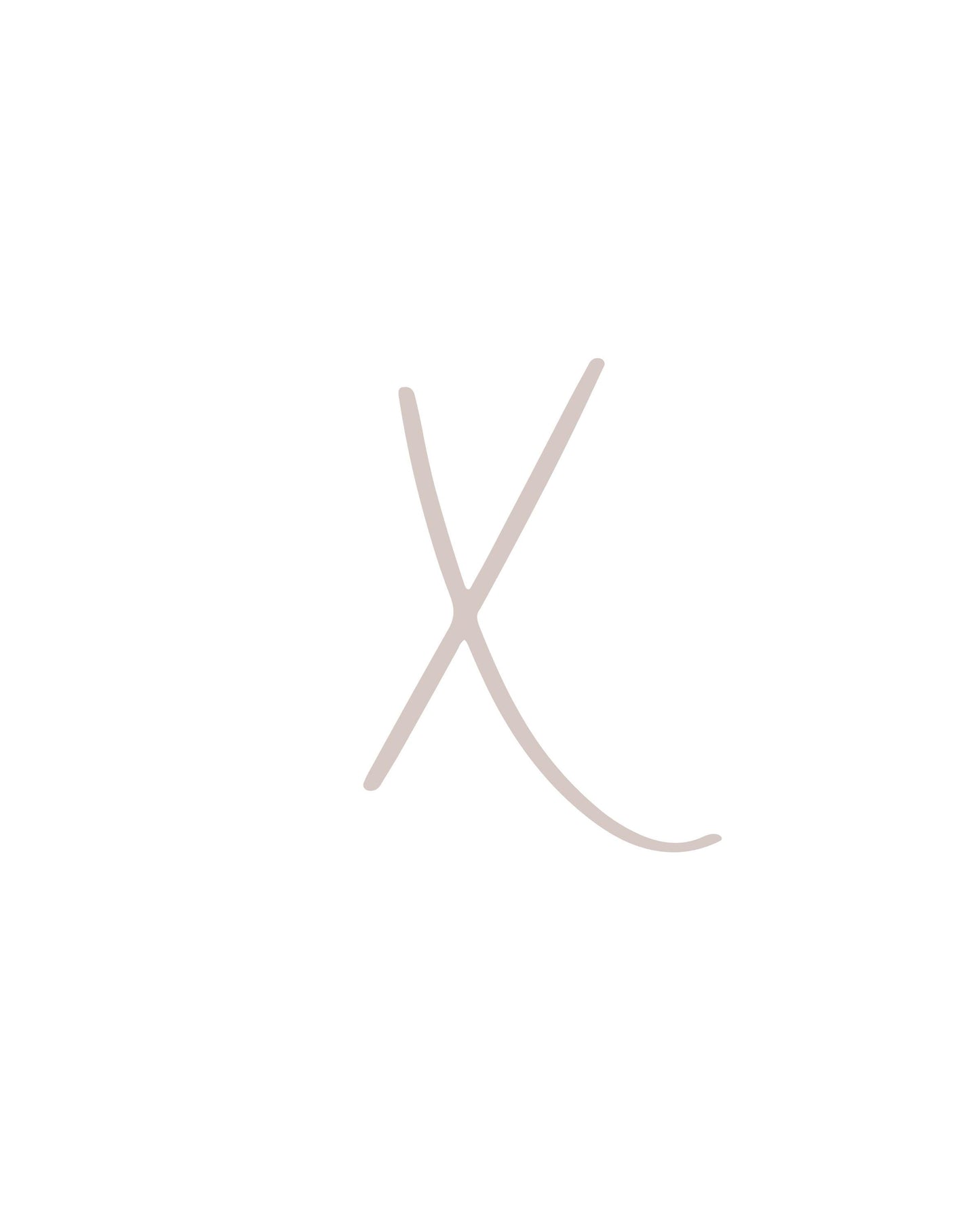 Letter X Wall Art Print | Taupe Initial Poster | Nursery Letter Print | Minimalist Typography Printable | A4, A3, 8x10 download