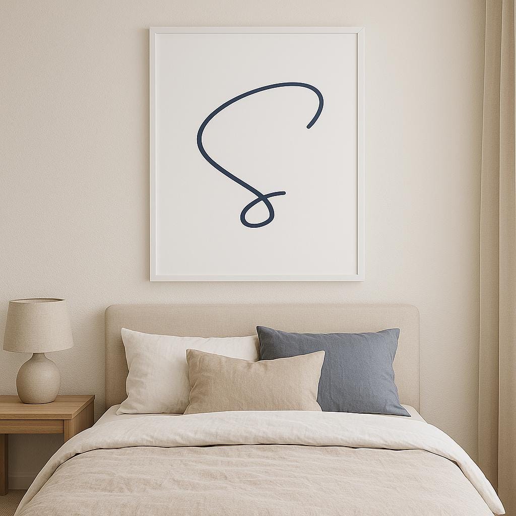 Letter S Wall Art Print | Navy Blue Initial Poster | Nursery Letter Print | Minimalist Typography Printable | A4, A3, 8x10 download