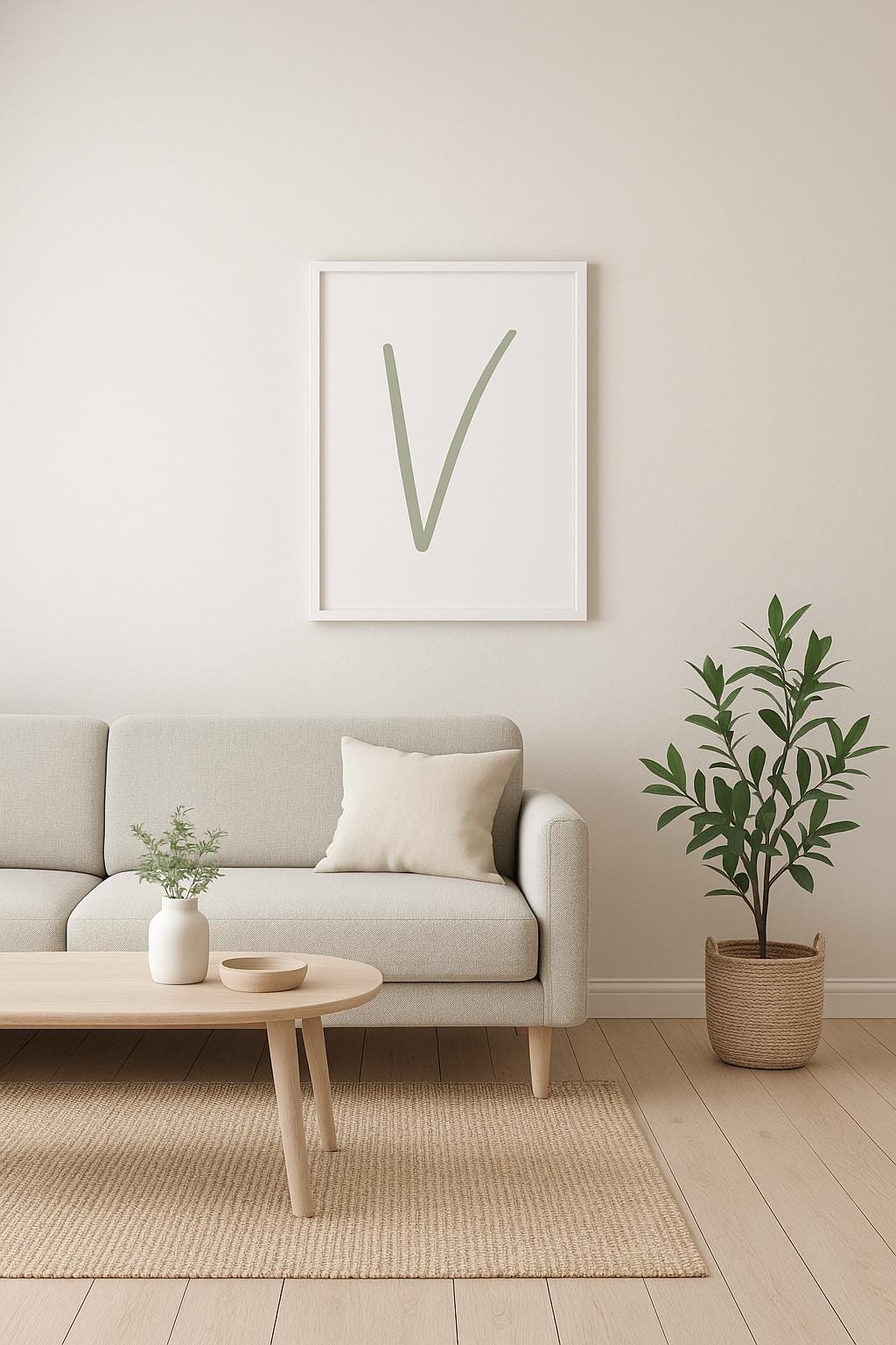 Letter V Wall Art Print | Sage Green Initial Poster | Nursery Letter Print | Minimalist Typography Printable | A4, A3, 8x10 download