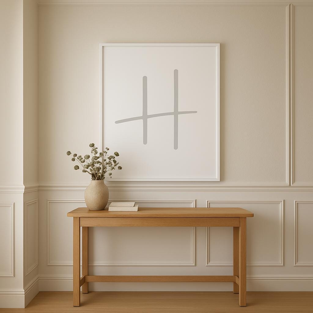 Letter H Wall Art Print | Grey Initial Poster | Nursery Letter Print | Minimalist Typography Printable | A4, A3, 8x10 download
