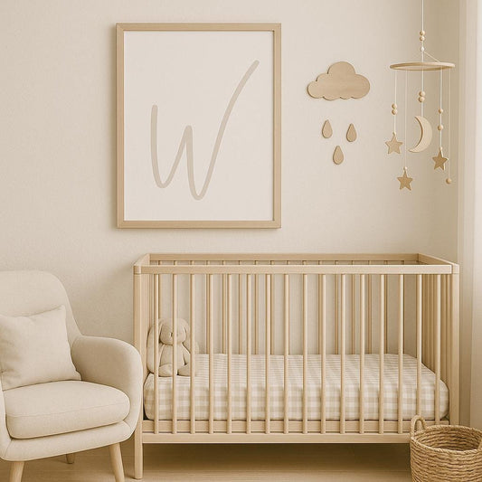 Letter W Wall Art Print | Taupe Initial Poster | Nursery Letter Print | Minimalist Typography Printable | A4, A3, 8x10 download
