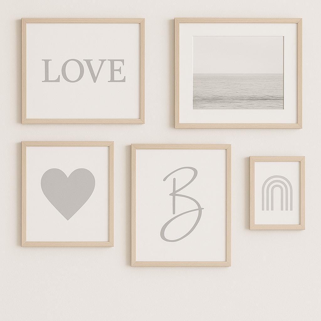 Letter B Wall Art Print | Grey Initial Poster | Nursery Letter Print | Minimalist Typography Printable | A4, A3, 8x10 download